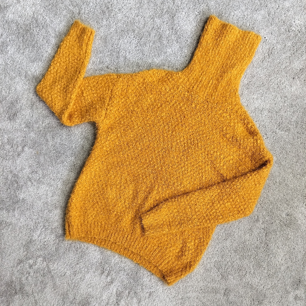 Forever 21 Golden Turtleneck Sweater Mustard Knitted Women Warm Sweater - Picture 3 of 6